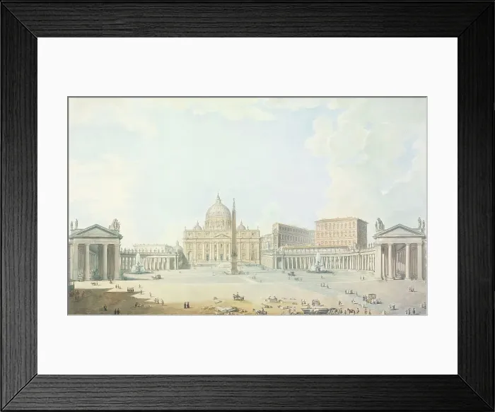 Framed Print : St. Peter's, the Basilica and the Piazza, Unknown date. Creator: Francesco Panini