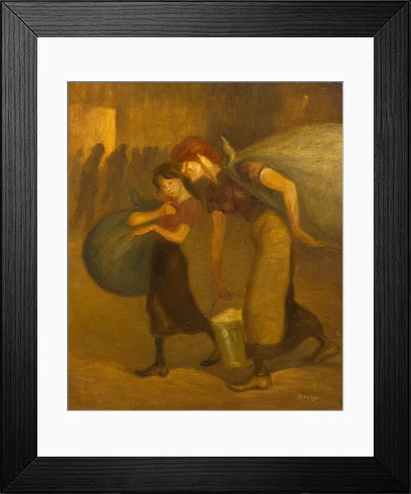 Framed Print : Les Blanchisseuses (The Laundresses), ca 1892. Creator: Steinlen, Théophile Alexandre (1859-1923) Framed Print : Les Blanchisseuses (The Laundresses), ca 1892. Creator: Steinlen, Théophile Alexandre (1859-1923)