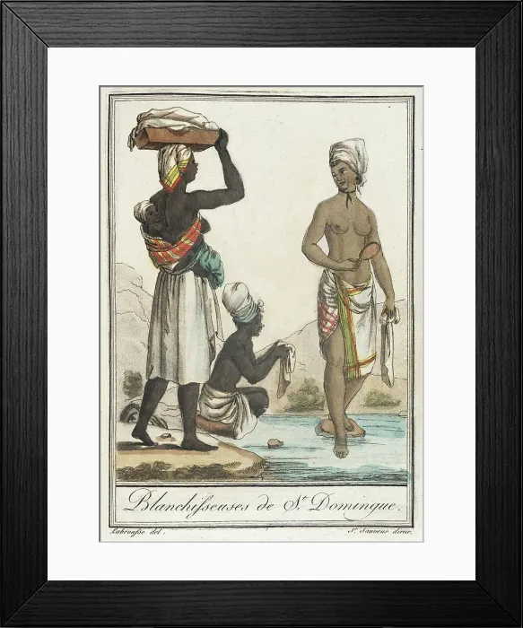 Framed Print : Costumes de Différents Pays, Blanchisseuses de St. Domingue, c1797. Creator: Jacques Grasset de Saint-Sauveur Framed Print : Costumes de Différents Pays, Blanchisseuses de St. Domingue, c1797. Creator: Jacques Grasset de Saint-Sauveur