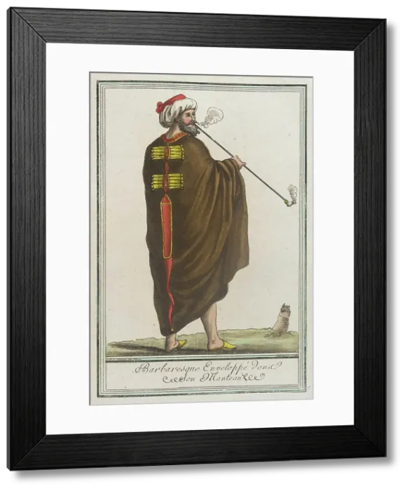 Framed Print : Costumes de Différents Pays, Barbaresque Enveloppé Iana son Manteau, c1797. Creator: Jacques Grasset de Saint-Sauveur Framed Print : Costumes de Différents Pays, Barbaresque Enveloppé Iana son Manteau, c1797. Creator: Jacques Grasset de Saint-Sauveur