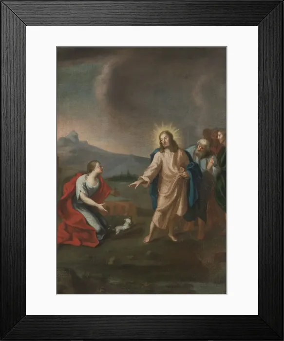 Framed Print : Christ and the Canaanite woman, unknown date. Creator: Anon Framed Print : Christ and the Canaanite woman, unknown date. Creator: Anon