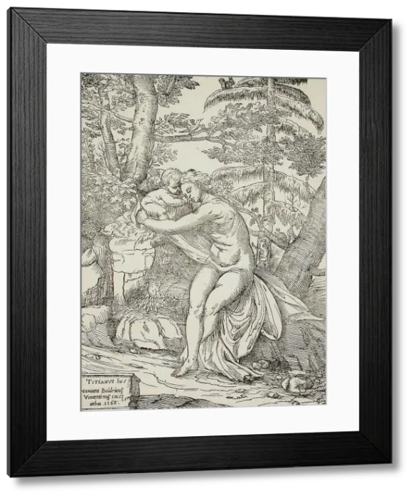 Framed Print : Venus and Cupid, 1566. Creators: Nicolo Boldrini, Titian Framed Print : Venus and Cupid, 1566. Creators: Nicolo Boldrini, Titian