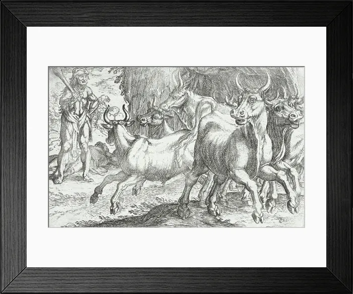 Framed Print : Hercules and the Oxen of Geryones, 1608. Creators: Antonio Tempesta, Nicolaus van Aelst Framed Print : Hercules and the Oxen of Geryones, 1608. Creators: Antonio Tempesta, Nicolaus van Aelst