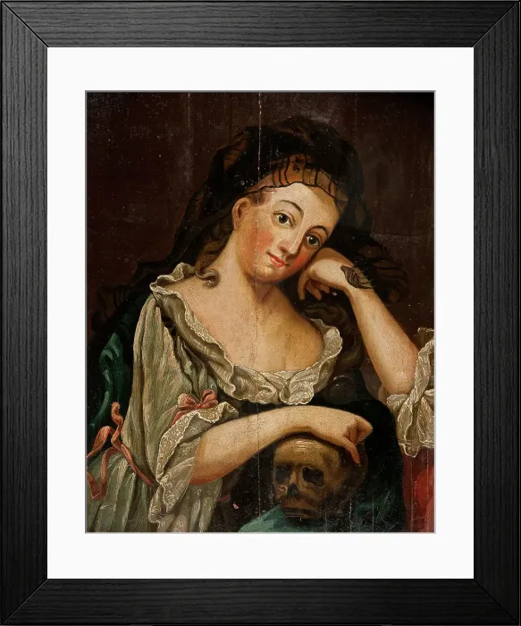 Framed Print : Woman in rococo costume, unknown date. Creator: Unknown Framed Print : Woman in rococo costume, unknown date. Creator: Unknown