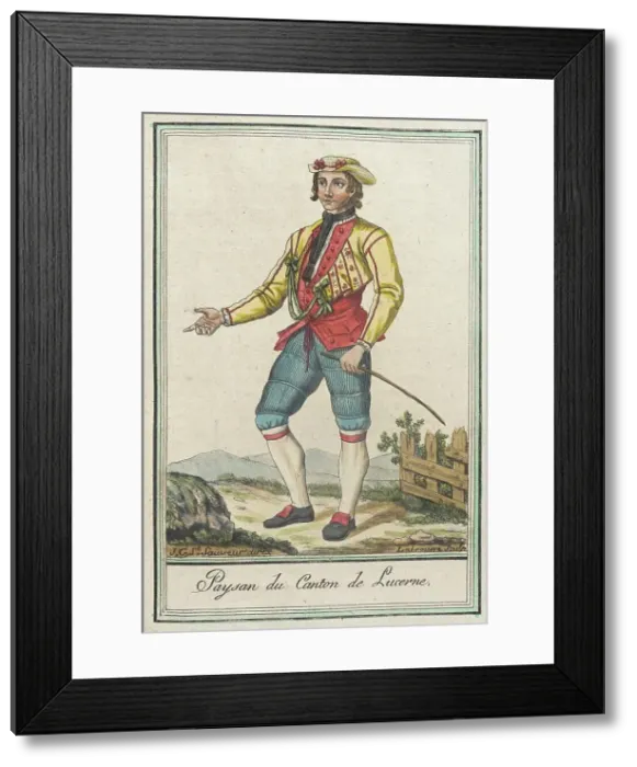 Framed Print : Costumes de Différents Pays, Paysan du Canton de Lucerne, c1797. Creator: Jacques Grasset de Saint-Sauveur