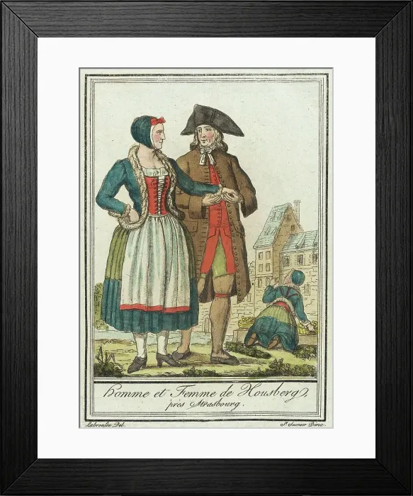 Framed Print : Costumes de Différent Pays, Homme et Femme de Housberg, près Strasbourg, c1797. Creator: Jacques Grasset de Saint-Sauveur Framed Print : Costumes de Différent Pays, Homme et Femme de Housberg, près Strasbourg, c1797. Creator: Jacques Grasset de Saint-Sauveur