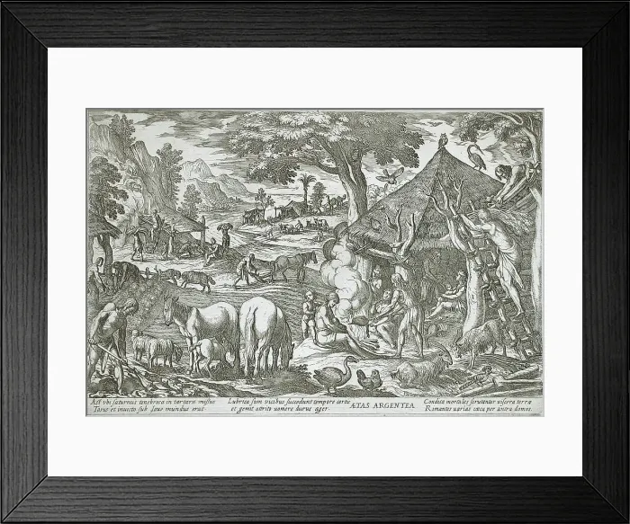 Framed Print : The Age of Silver, 1599. Creators: Antonio Tempesta, Nicolaus van Aelst Framed Print : The Age of Silver, 1599. Creators: Antonio Tempesta, Nicolaus van Aelst