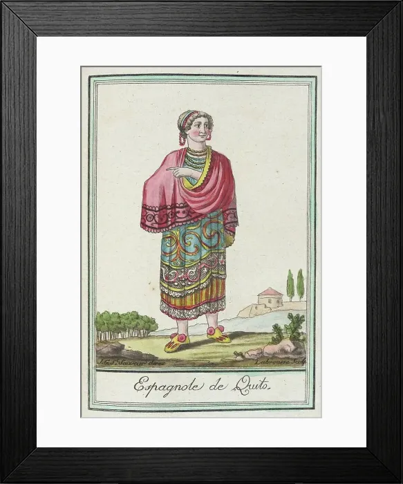 Framed Print : Costumes de Différents Pays, Espagnole de Quito, c1797. Creator: Jacques Grasset de Saint-Sauveur Framed Print : Costumes de Différents Pays, Espagnole de Quito, c1797. Creator: Jacques Grasset de Saint-Sauveur