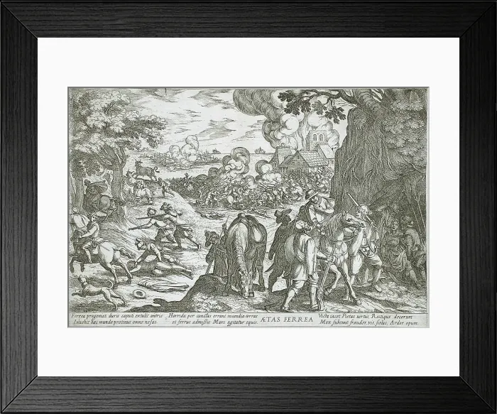 Framed Print : The Age of Iron, 1599. Creators: Antonio Tempesta, Nicolaus van Aelst Framed Print : The Age of Iron, 1599. Creators: Antonio Tempesta, Nicolaus van Aelst