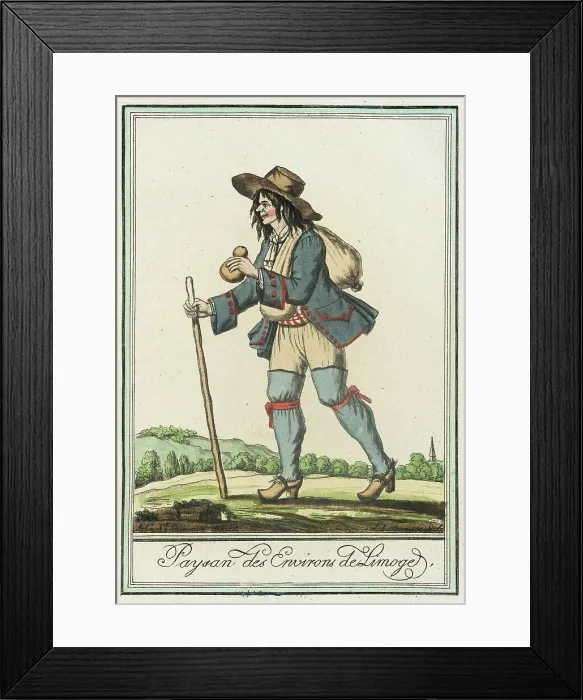 Framed Print : Costumes de Différent Pays, Paysan des Environs de Limoge, c1797. Creator: Jacques Grasset de Saint-Sauveur Framed Print : Costumes de Différent Pays, Paysan des Environs de Limoge, c1797. Creator: Jacques Grasset de Saint-Sauveur