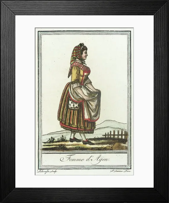 Framed Print : Costumes de Différent Pays, Femme d'Agen, c1797. Creator: Jacques Grasset de Saint-Sauveur Framed Print : Costumes de Différent Pays, Femme d'Agen, c1797. Creator: Jacques Grasset de Saint-Sauveur