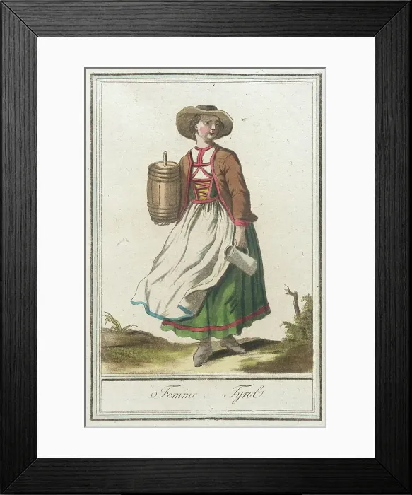 Framed Print : Costumes de Différents Pays, Femme du Tyrol, c1797. Creator: Jacques Grasset de Saint-Sauveur Framed Print : Costumes de Différents Pays, Femme du Tyrol, c1797. Creator: Jacques Grasset de Saint-Sauveur