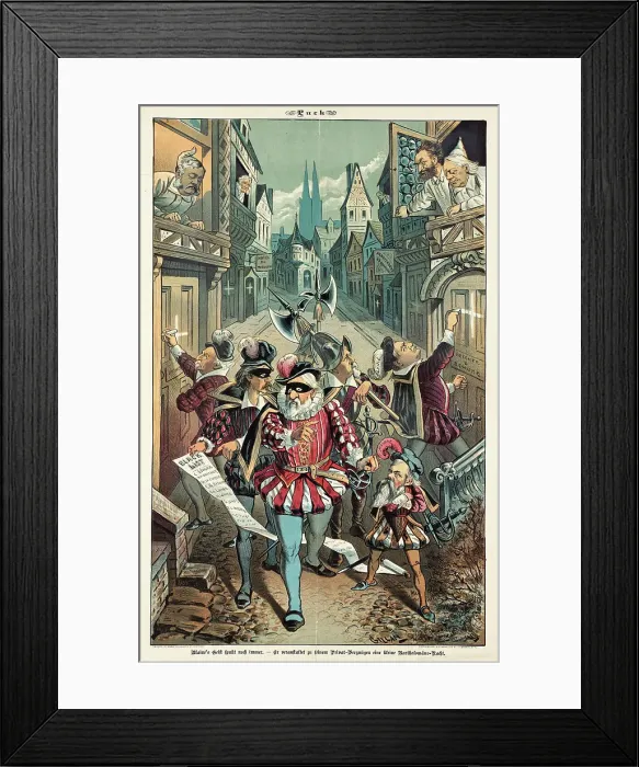 Framed Print : Cartoon from Puck, between 1880 and 1889. Creators: Joseph Keppler, Bernhard Gillam Framed Print : Cartoon from Puck, between 1880 and 1889. Creators: Joseph Keppler, Bernhard Gillam