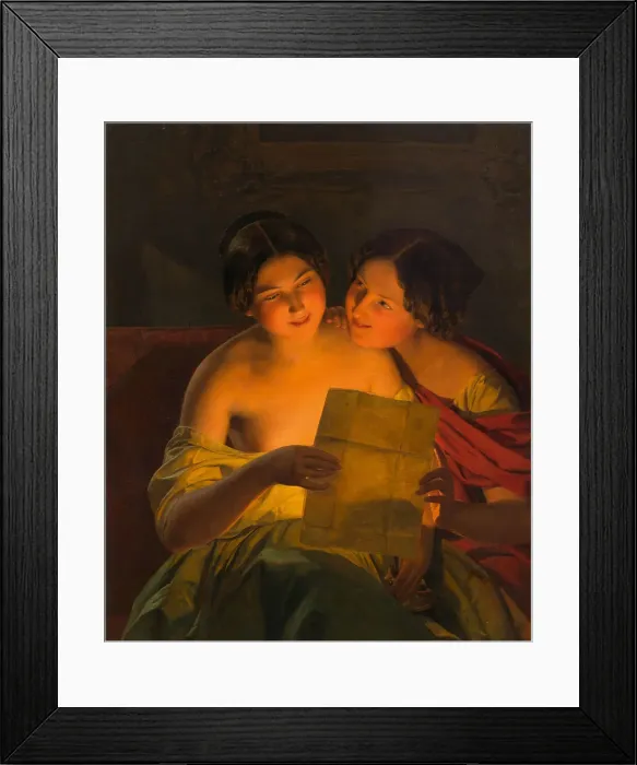 Framed Print : Love letter, 1848. Creator: Waldmüller, Ferdinand Georg (1793-1865) Framed Print : Love letter, 1848. Creator: Waldmüller, Ferdinand Georg (1793-1865)