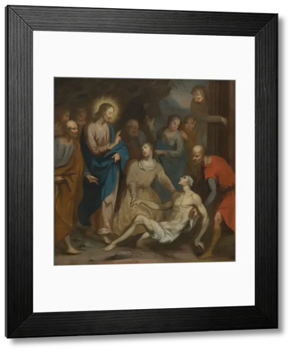 Framed Print : Resurrection of Lazarus, unknown date. Creator: Anon Framed Print : Resurrection of Lazarus, unknown date. Creator: Anon