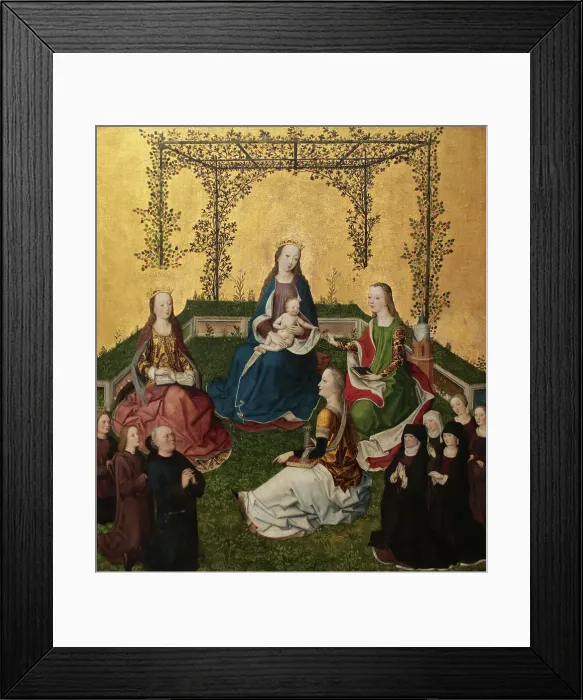 Framed Print : Madonna with Child in rose arbor, ca 1470. Creator: Master of the Life of the Virgin (active 1463-1490) Framed Print : Madonna with Child in rose arbor, ca 1470. Creator: Master of the Life of the Virgin (active 1463-1490)