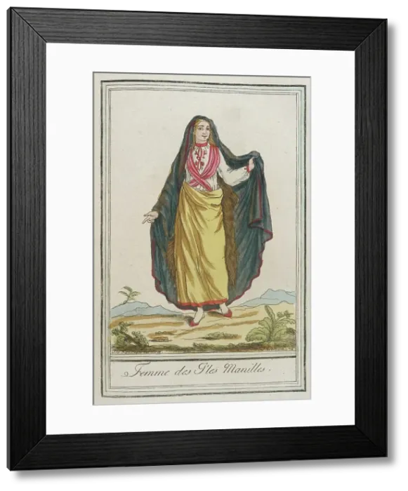 Framed Print : Costumes de Différents Pays, Femme des I'les Manilles, c1797. Creator: Jacques Grasset de Saint-Sauveur Framed Print : Costumes de Différents Pays, Femme des I'les Manilles, c1797. Creator: Jacques Grasset de Saint-Sauveur