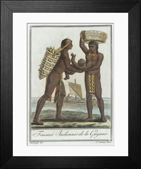 Framed Print : Costumes de Différents Pays, Femmes Indiennes de la Guyane, c1797. Creator: Jacques Grasset de Saint-Sauveur Framed Print : Costumes de Différents Pays, Femmes Indiennes de la Guyane, c1797. Creator: Jacques Grasset de Saint-Sauveur