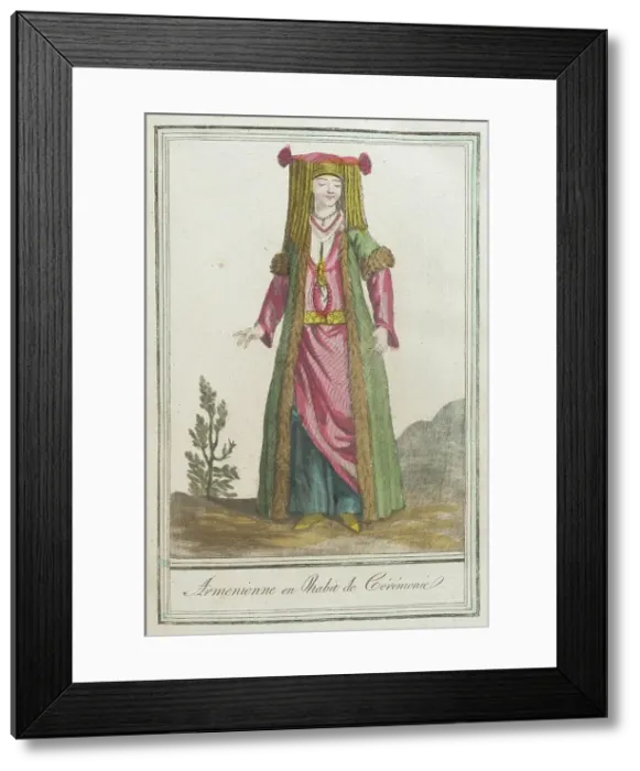 Framed Print : Costumes de Différents Pays, Armenienne en Habit de Cérémonie, c1797. Creator: Jacques Grasset de Saint-Sauveur Framed Print : Costumes de Différents Pays, Armenienne en Habit de Cérémonie, c1797. Creator: Jacques Grasset de Saint-Sauveur