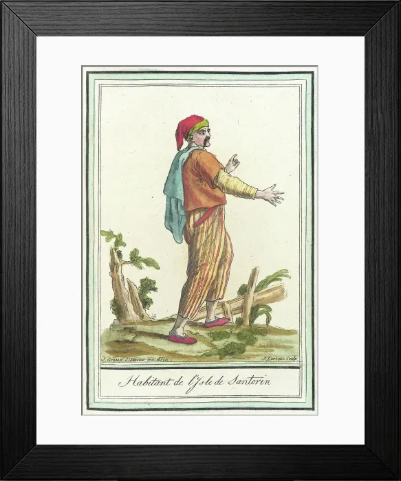 Framed Print : Costumes de Différents Pays, Habitant de l'Isle de Santorin, c1797. Creator: Jacques Grasset de Saint-Sauveur Framed Print : Costumes de Différents Pays, Habitant de l'Isle de Santorin, c1797. Creator: Jacques Grasset de Saint-Sauveur
