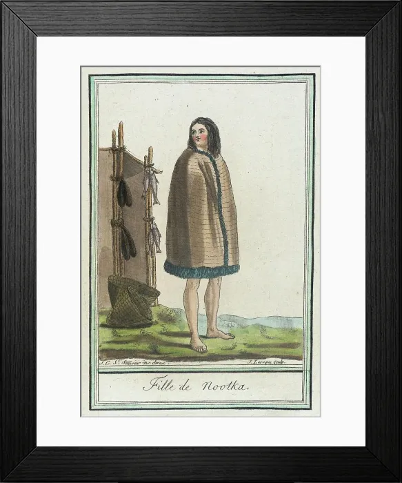 Framed Print : Costumes de Différents Pays, Fille de Nootka, c1797. Creator: Jacques Grasset de Saint-Sauveur Framed Print : Costumes de Différents Pays, Fille de Nootka, c1797. Creator: Jacques Grasset de Saint-Sauveur