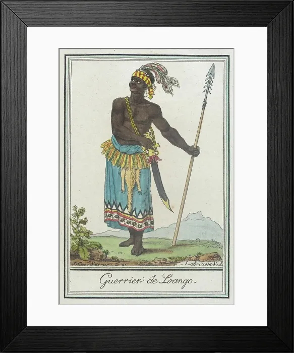 Framed Print : Costumes de Différents Pays, Guerrier de Longo, c1797. Creator: Jacques Grasset de Saint-Sauveur Framed Print : Costumes de Différents Pays, Guerrier de Longo, c1797. Creator: Jacques Grasset de Saint-Sauveur