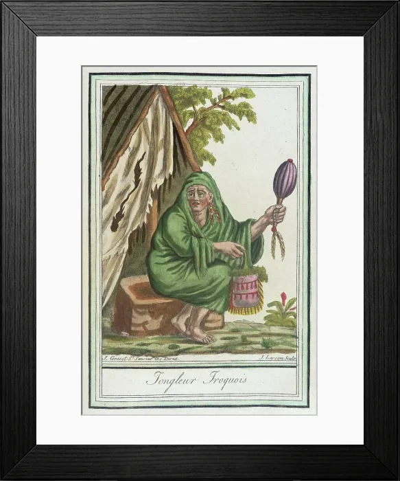 Framed Print : Costumes de Différents Pays, Iongleur Iroquois, c1797. Creator: Jacques Grasset de Saint-Sauveur Framed Print : Costumes de Différents Pays, Iongleur Iroquois, c1797. Creator: Jacques Grasset de Saint-Sauveur