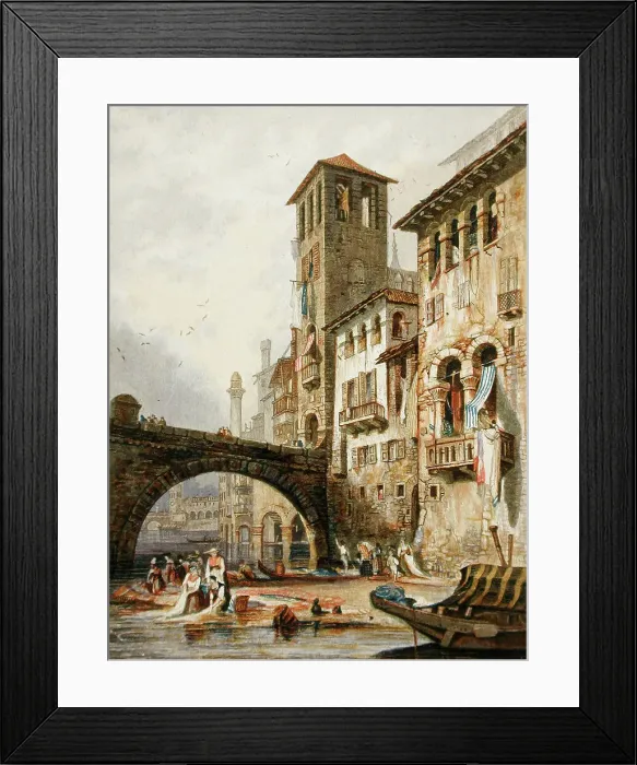Framed Print : Verona, between 1836 and 1837. Creator: George Baxter Framed Print : Verona, between 1836 and 1837. Creator: George Baxter