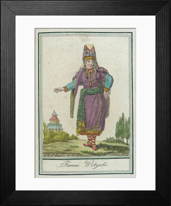 Framed Print : Costumes de Différents Pays, Femme Wotÿake, c1797. Creator: Jacques Grasset de Saint-Sauveur Framed Print : Costumes de Différents Pays, Femme Wotÿake, c1797. Creator: Jacques Grasset de Saint-Sauveur