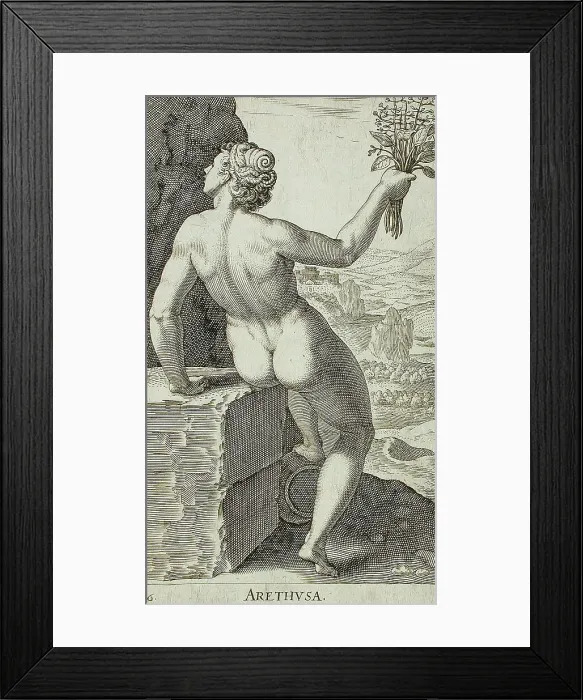 Framed Print : Arethusa, 1587. Creator: Philip Galle Framed Print : Arethusa, 1587. Creator: Philip Galle