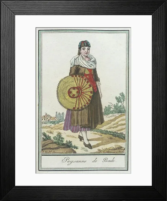 Framed Print : Costumes de Différents Pays, Paysanne de Bade, c1797. Creator: Jacques Grasset de Saint-Sauveur Framed Print : Costumes de Différents Pays, Paysanne de Bade, c1797. Creator: Jacques Grasset de Saint-Sauveur