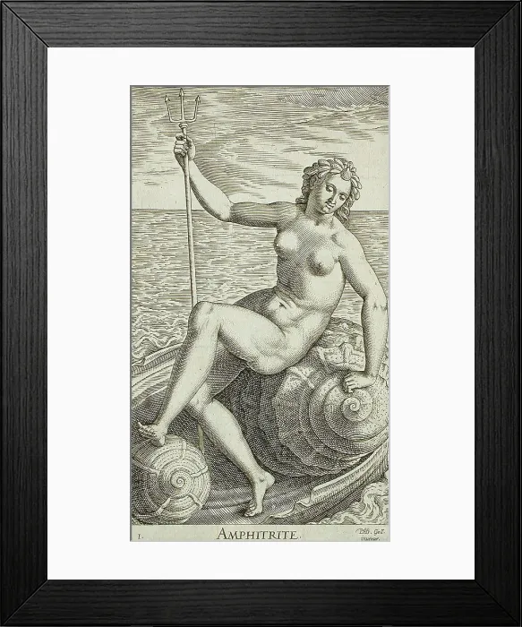 Framed Print : Amphitrite, 1587. Creator: Philip Galle Framed Print : Amphitrite, 1587. Creator: Philip Galle
