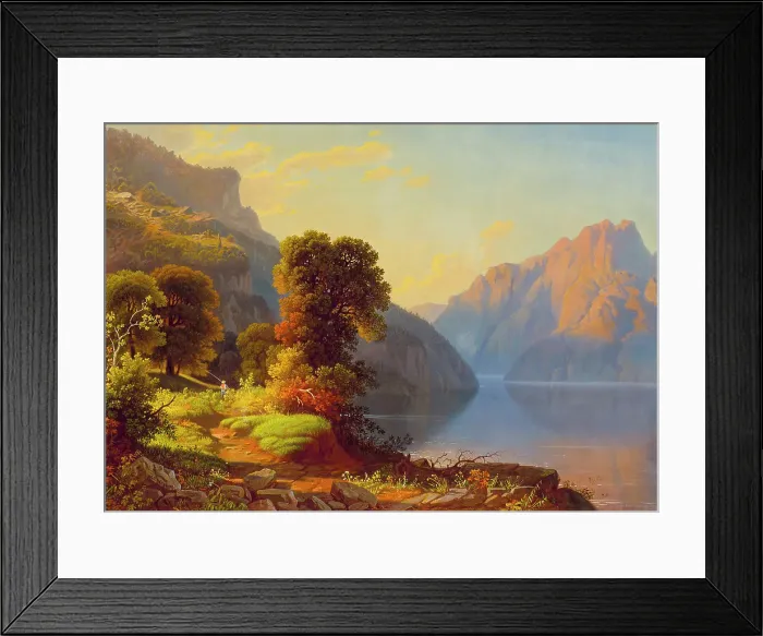 Framed Print : A View of a Lake in the Mountains (image 2 of 2), between c1856 and c1859. Creator: George Caleb Bingham Framed Print : A View of a Lake in the Mountains (image 2 of 2), between c1856 and c1859. Creator: George Caleb Bingham