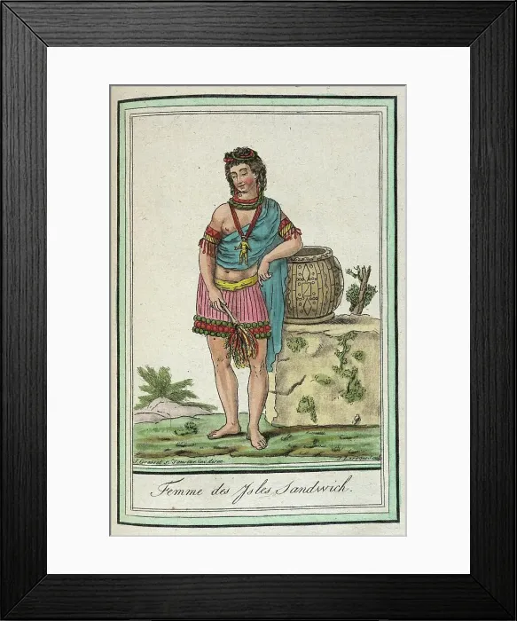 Framed Print : Costumes de Différents Pays, Femme des Ysles Sandwich, c1797. Creator: Jacques Grasset de Saint-Sauveur Framed Print : Costumes de Différents Pays, Femme des Ysles Sandwich, c1797. Creator: Jacques Grasset de Saint-Sauveur