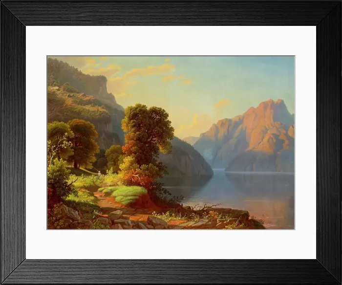 Framed Print : A View of a Lake in the Mountains (image 1 of 2), between c1856 and c1859. Creator: George Caleb Bingham Framed Print : A View of a Lake in the Mountains (image 1 of 2), between c1856 and c1859. Creator: George Caleb Bingham