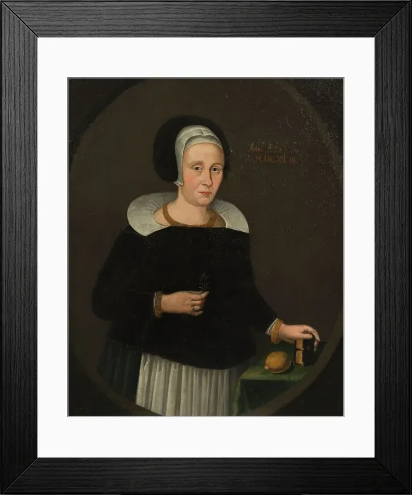 Framed Print : Margareta Zaebråzyntia Bureus, 1594-1657, married to 1. Elaus Terserus 2. Uno Troilius, 1643. Creator: Anon Framed Print : Margareta Zaebråzyntia Bureus, 1594-1657, married to 1. Elaus Terserus 2. Uno Troilius, 1643. Creator: Anon