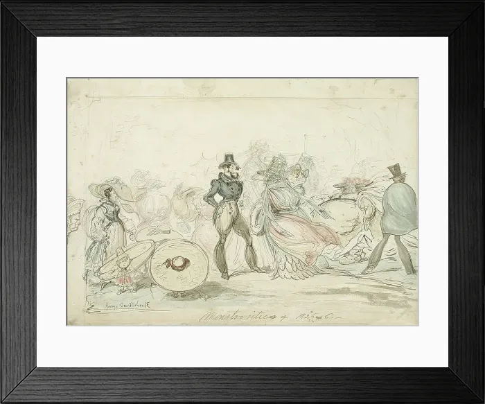 Framed Print : Monstrosities of 1825-26, between c1825 and c1826. Creator: George Cruikshank Framed Print : Monstrosities of 1825-26, between c1825 and c1826. Creator: George Cruikshank