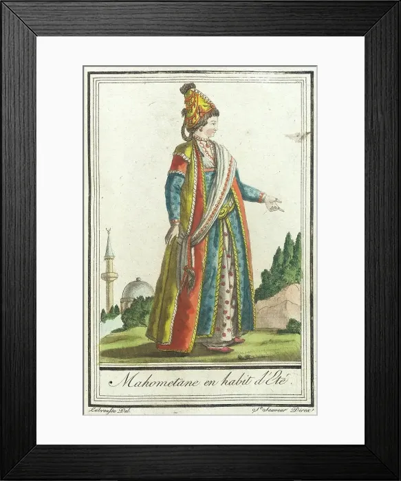 Framed Print : Costumes de Différents Pays, Mahometane en Habit d'Eté, c1797. Creator: Jacques Grasset de Saint-Sauveur Framed Print : Costumes de Différents Pays, Mahometane en Habit d'Eté, c1797. Creator: Jacques Grasset de Saint-Sauveur