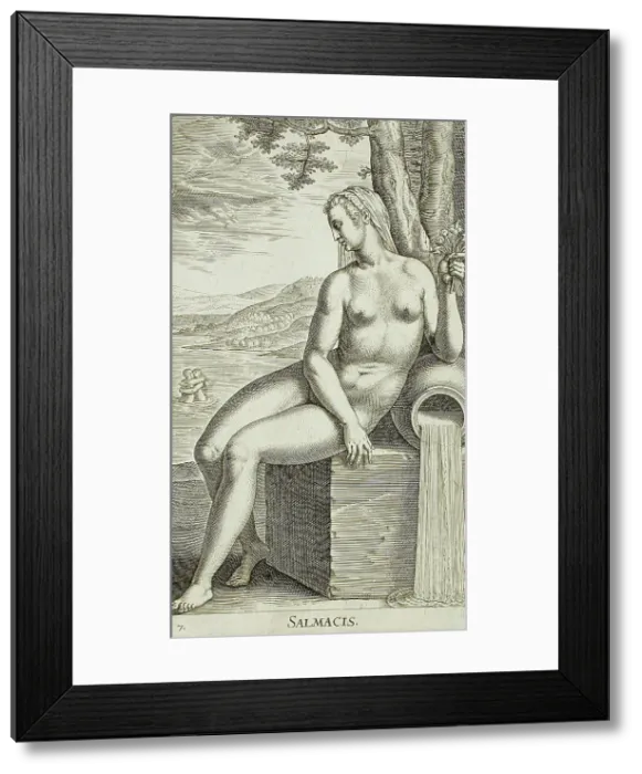Framed Print : Salamacis, 1587. Creator: Philip Galle Framed Print : Salamacis, 1587. Creator: Philip Galle