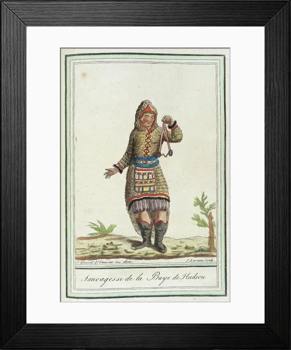 Framed Print : Costumes de Différents Pays, Sauvagesse de la Baye de Hudson, c1797. Creator: Jacques Grasset de Saint-Sauveur Framed Print : Costumes de Différents Pays, Sauvagesse de la Baye de Hudson, c1797. Creator: Jacques Grasset de Saint-Sauveur