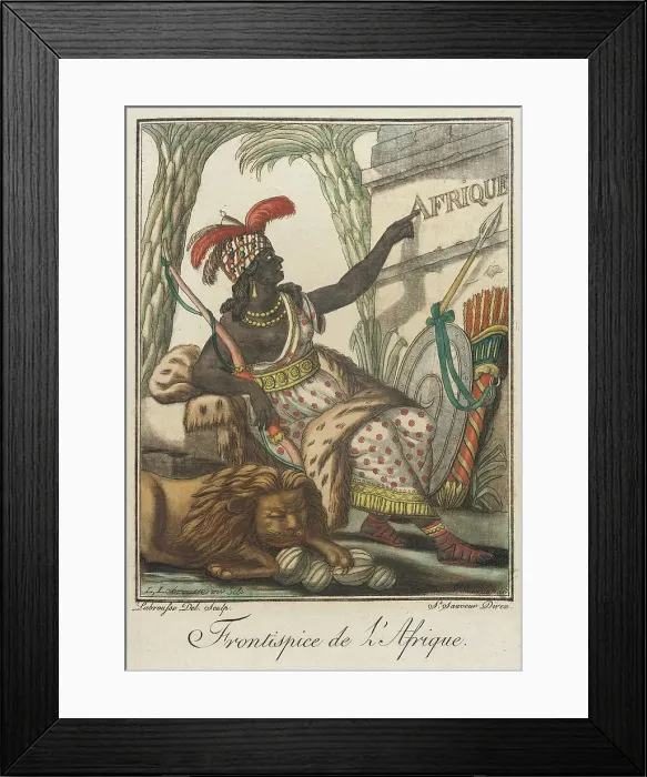 Framed Print : Costumes de Différent Pays, Frontispice de l'Afrique, c1797. Creator: Jacques Grasset de Saint-Sauveur Framed Print : Costumes de Différent Pays, Frontispice de l'Afrique, c1797. Creator: Jacques Grasset de Saint-Sauveur