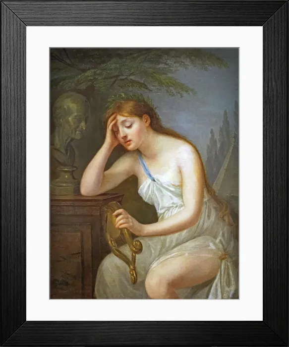 Framed Print : Muse of poetry mourning the death of Voltaire (La Muse de la poésie pleurant la mort de... 1785. Creator: Brossard de Beaulieu, Geneviève (1755-1835) Framed Print : Muse of poetry mourning the death of Voltaire (La Muse de la poésie pleurant la mort de... 1785. Creator: Brossard de Beaulieu, Geneviève (1755-1835)