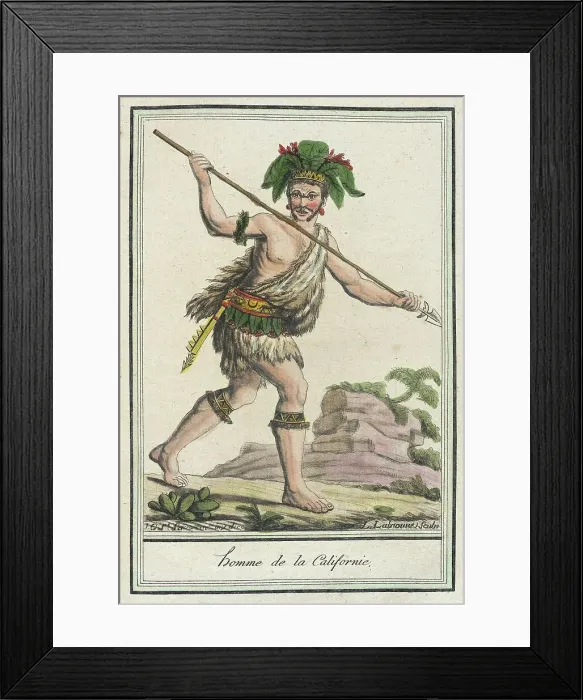 Framed Print : Costumes de Différents Pays, Homme de la Californie, c1797. Creator: Jacques Grasset de Saint-Sauveur Framed Print : Costumes de Différents Pays, Homme de la Californie, c1797. Creator: Jacques Grasset de Saint-Sauveur