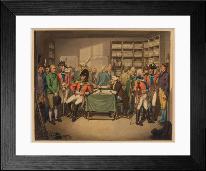 Framed Print : Mustering. Scenes of life during the Biedermeier period. Creator: Opiz, Georg Emanuel (1775-1841) Framed Print : Mustering. Scenes of life during the Biedermeier period. Creator: Opiz, Georg Emanuel (1775-1841)