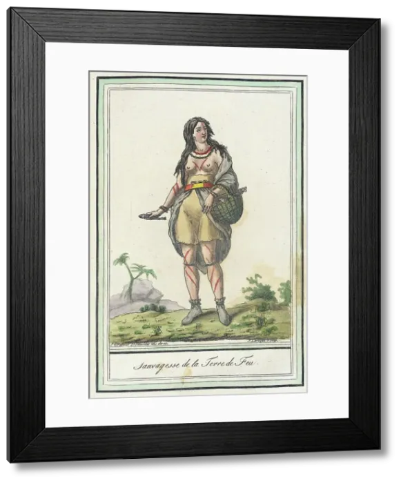 Framed Print : Costumes de Différents Pays, Sauvagesse de la Terre de Feu, c1797. Creator: Jacques Grasset de Saint-Sauveur Framed Print : Costumes de Différents Pays, Sauvagesse de la Terre de Feu, c1797. Creator: Jacques Grasset de Saint-Sauveur