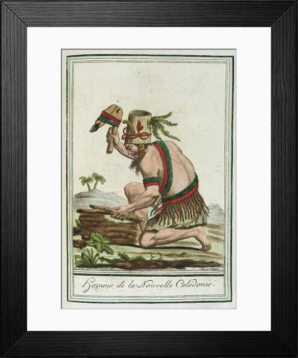 Framed Print : Costumes de Différents Pays, Homme de la Nouvelle Calédonie, c1797. Creator: Jacques Grasset de Saint-Sauveur Framed Print : Costumes de Différents Pays, Homme de la Nouvelle Calédonie, c1797. Creator: Jacques Grasset de Saint-Sauveur