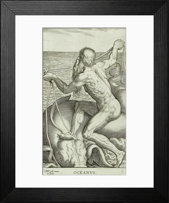 Framed Print : Oceanus, 1586. Creator: Philip Galle Framed Print : Oceanus, 1586. Creator: Philip Galle