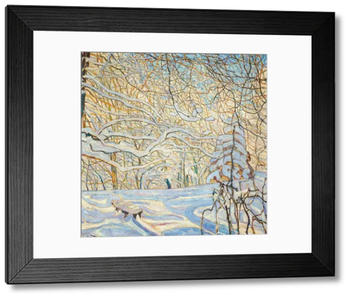 Framed Print : Neige dans la forêt (Snow in the forest), 1913. Creator: Manievich (Manevich), Abraham (Abram) (1883-1942) Framed Print : Neige dans la forêt (Snow in the forest), 1913. Creator: Manievich (Manevich), Abraham (Abram) (1883-1942)