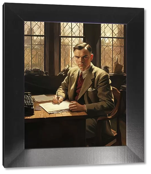 AI IMAGE - Portrait of Alan Turing, 1940s, (2023). Creator: Heritage Images