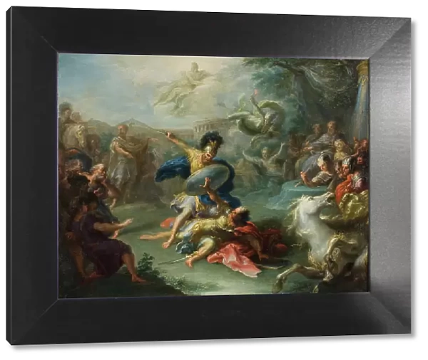 The Fight between Aeneas and King Turnus, from Virgil's Aeneid, c1700. Creator: Giacomo del Po